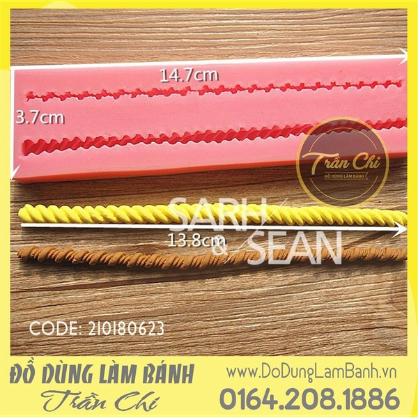 Khuôn silicone Viền 2 dây xoắn ốc