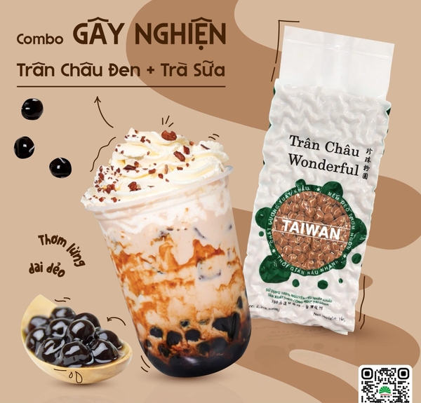 Trân Châu ĐEN Caramel WONDERFUL - Gói 1kg