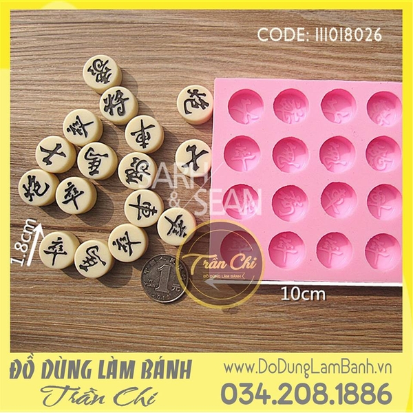 Khuôn silicone Cờ tướng nhỏ (Vuông)