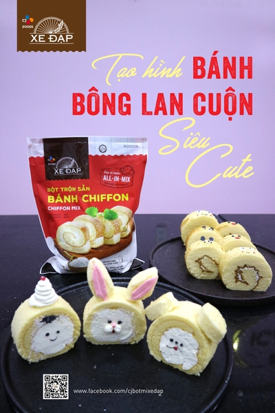 XE ĐẠP - Bột trộn sẵn Bánh CHIFFON - Gói 1kg