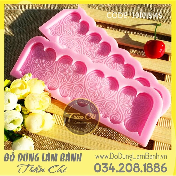 Khuôn silicone Viền thành tim 4c (có bo)