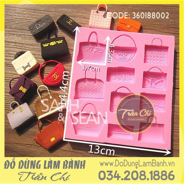 Khuôn silicone Túi xách 11 cái nhỏ