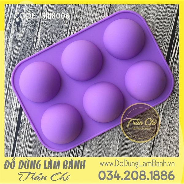 Khuôn silicone vỉ Bán cầu 6c (VT1554)
