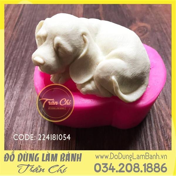 Khuôn silicone Chó nằm tai cụp dài 3D