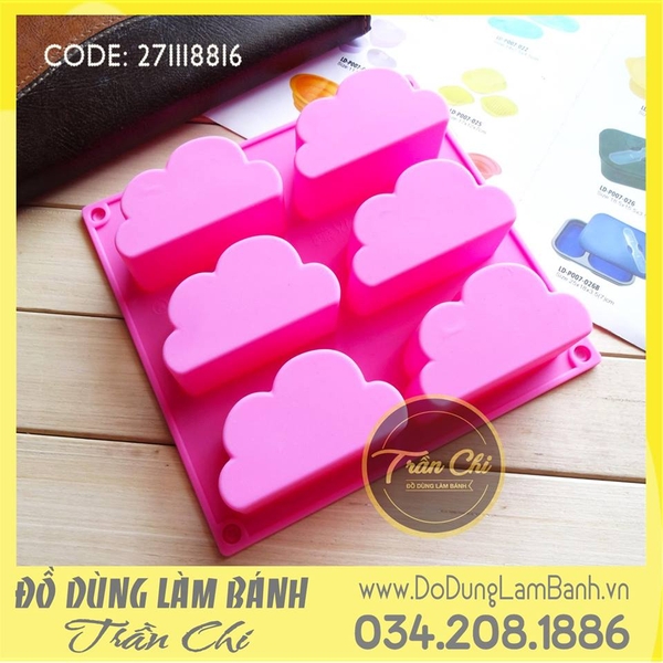 Khuôn silicone vỉ Đám mây 6c