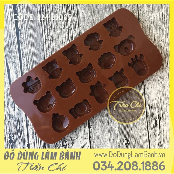 Khuôn silicone vỉ Thú nhỏ ôm tim LOVE 15c (VN005)