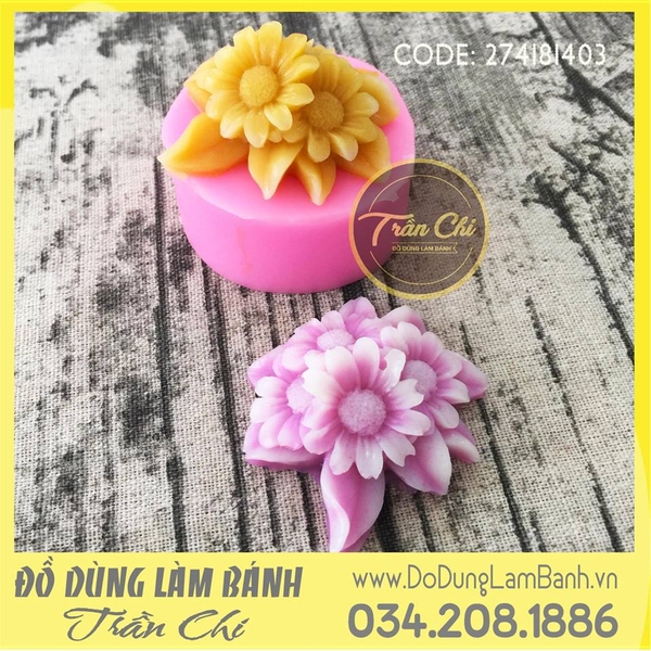 Khuôn silicone chùm hoa CÚC SAO BĂNG (F0841)