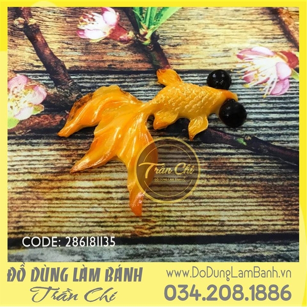 SC370 - Khuôn silicone CÁ 3 đuôi xòe mắt LỚN TRÒN (2/4)