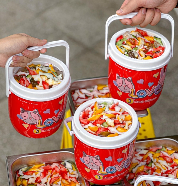 0201 - Thạch Rau Câu CÁ HEO 4 màu Douxian - Hủ 2.5kg