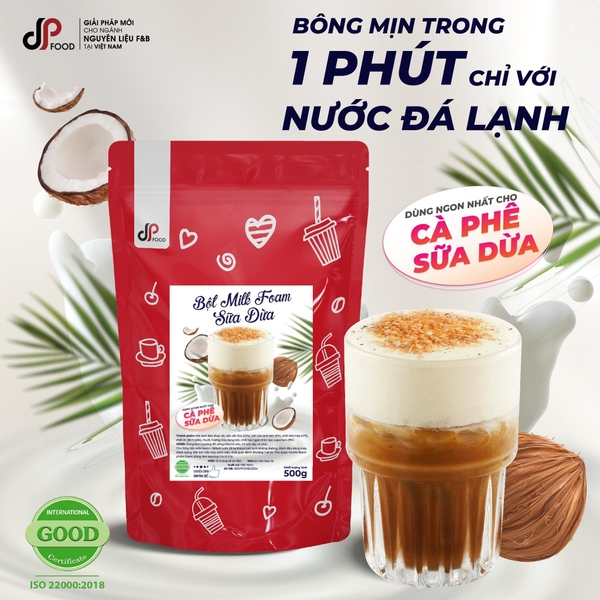 Bột MILK FOAM Vị Sữa Dừa DPFOOD - Gói 500gr