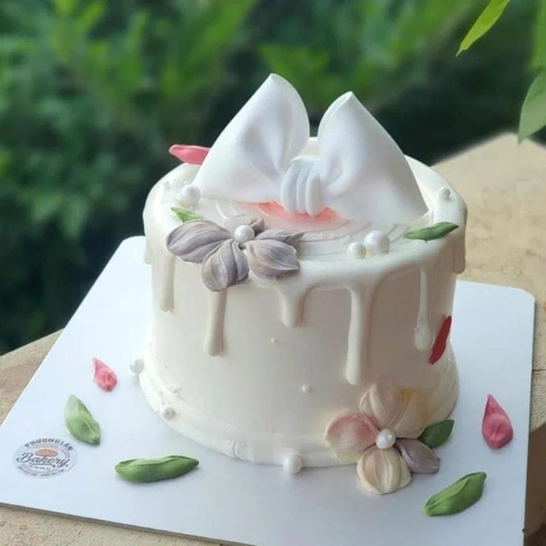 Nơ đất nặn 12x7cm - Màu TRẮNG