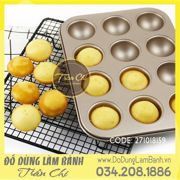 Khuôn nhôm Bán cầu tròn 12c - Gold