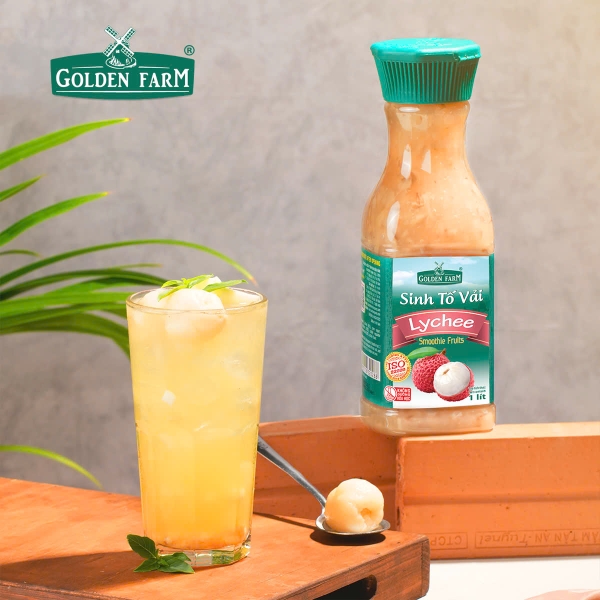 Sinh tố VẢI Golden Farm - Chai 1 lít