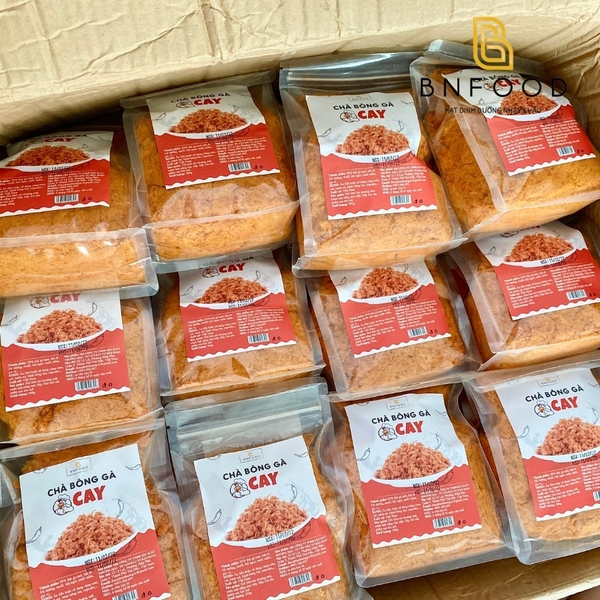Chà Bông GÀ CAY (gói Đỏ) BNFOOD - Gói 500gr