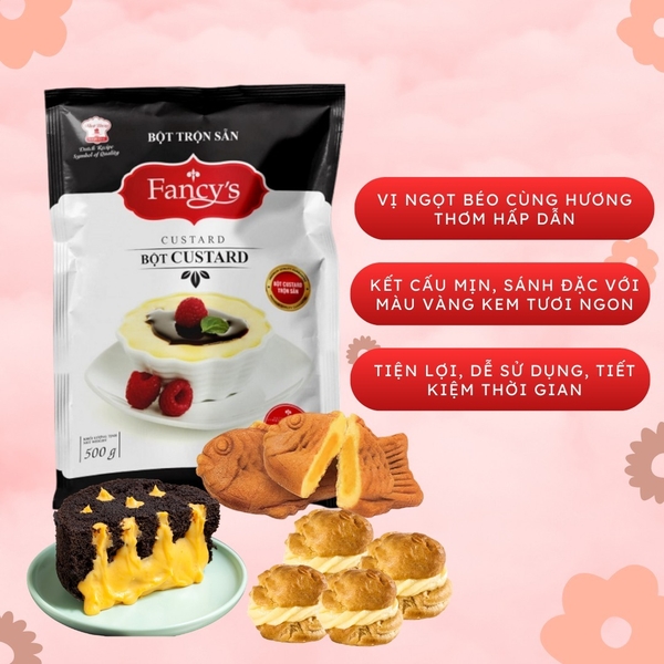 Bột trộn sẵn Nhân Su CUSTARD Fancy's - Gói 500gr