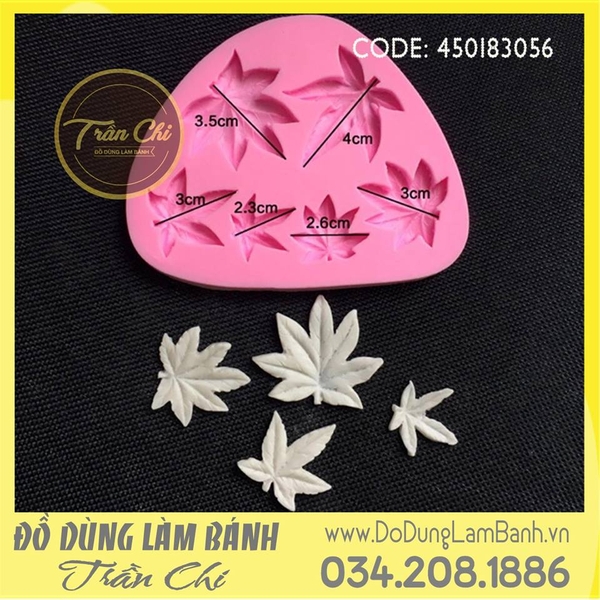 Khuôn silicone LÁ PHONG 6 size vỉ tam giác (L1368)