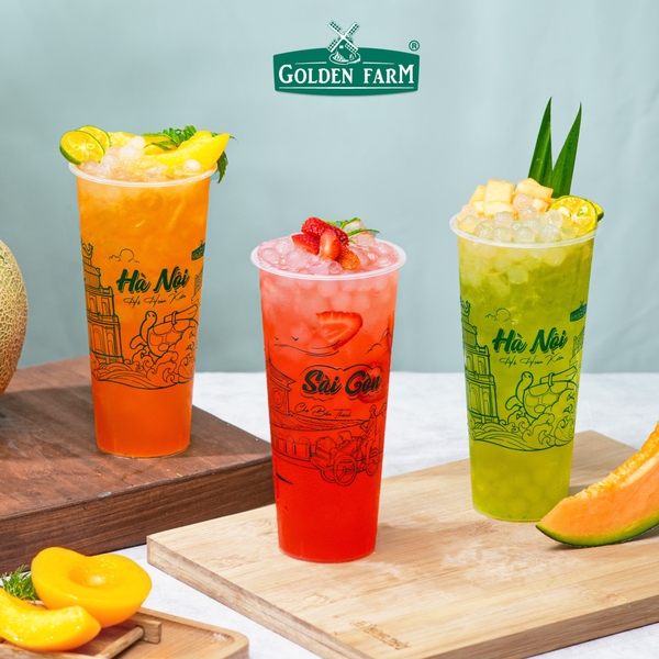 Siro Đậm Đặc ĐÀO Golden Farm - Chai 700ml