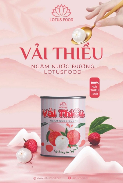 Vải ngâm LOTUS Food - Lon 560gr