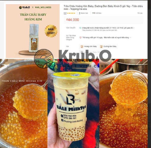 Trân Châu Hoàng Kim BABY Mini KRUBO - Gói 1kg