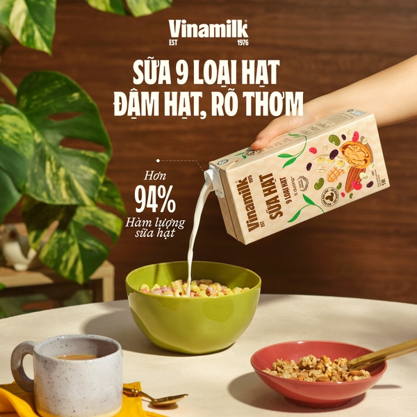 Sữa Hạt 9 loại hạt  ÍT ĐƯỜNG Vinamilk - Hộp 1L
