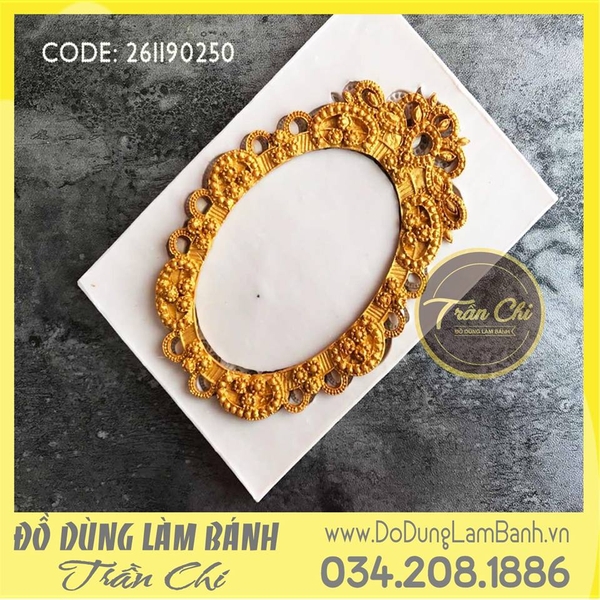 Khuôn silicone Khung hình Oval lớn - Xám