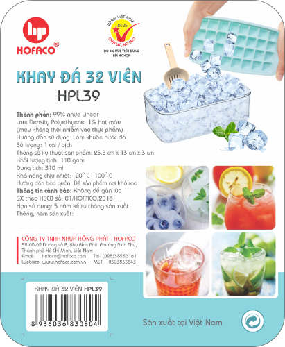 Khay Đá Nhựa 32 viên Hofaco (HPL39)