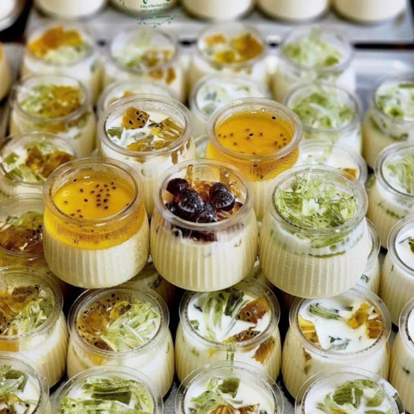 Hủ nhựa Pet TRÒN SỌC 110ml (kèm nắp) sữa chua, Panna Cotta - Lốc 20 hủ