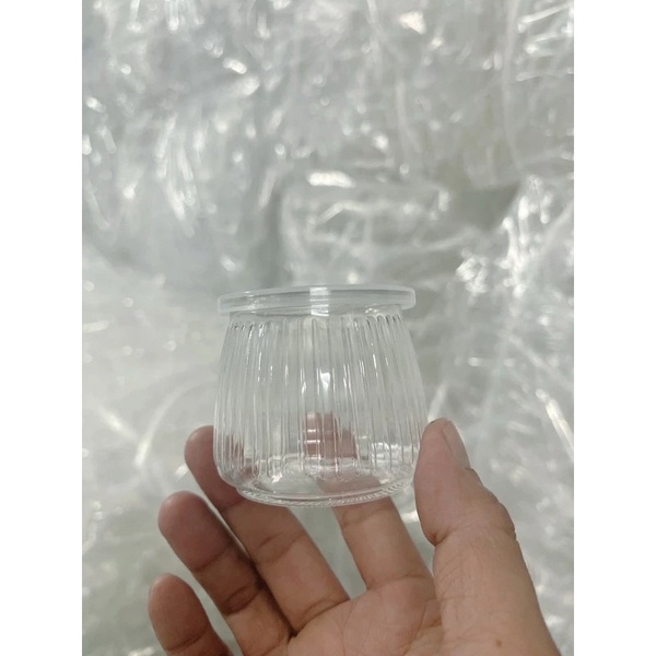 Hủ nhựa Pet TRÒN SỌC 110ml (kèm nắp) sữa chua, Panna Cotta - Lốc 20 hủ