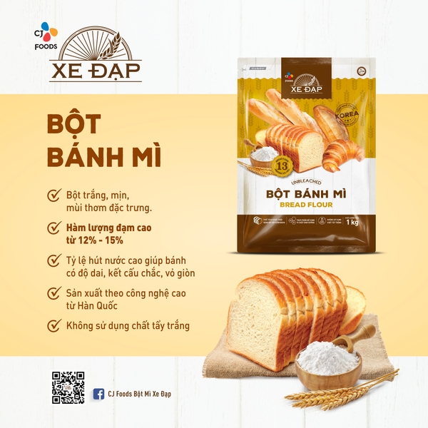 XE ĐẠP - Bột Bánh Mì số 13 - Gói 1kg