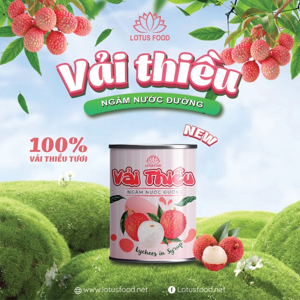 Vải ngâm LOTUS Food - Lon 560gr