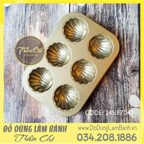 Khuôn nhôm Vỏ sò TRÒN 6c - Gold