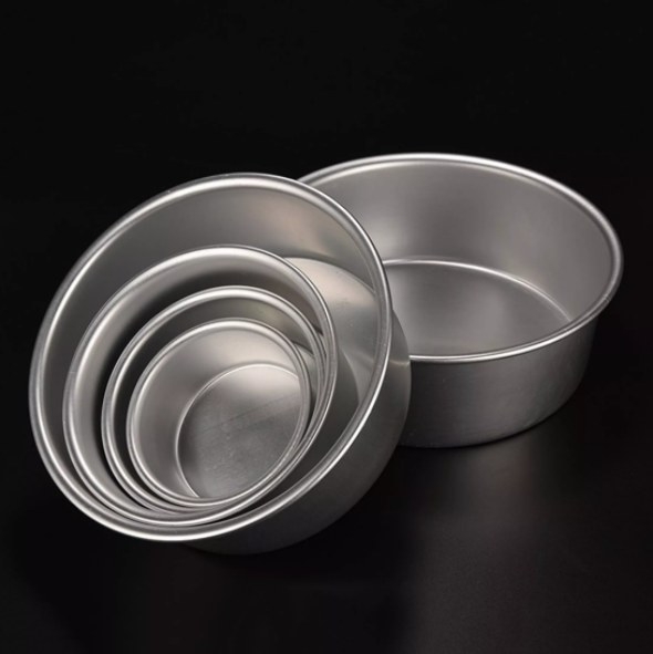 DTT20 - Khuôn Nhôm TRÒN ĐÚC Đế LIỀN Trắng - Size 8 inch/20cm