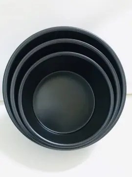 DTD18 - Khuôn Nhôm TRÒN ĐÚC Đế LIỀN CHỐNG DÍNH Đen - Size 7 inch/18cm