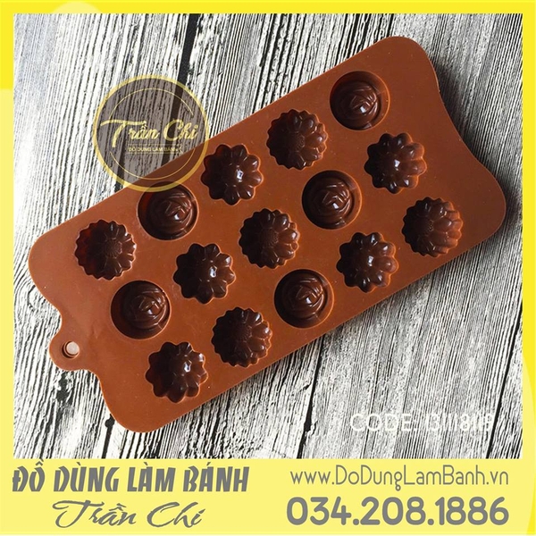 VT0315 - Khuôn silicone vỉ HOA 3 loại 15c (26/11)