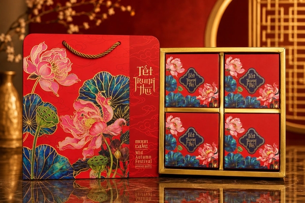 Hộp trung thu 4B (150-250gr) LIÊN HOA (ko nắp) 2026 - Lốc 10 bộ (DP26414)