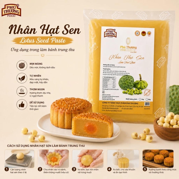 PTFOOD - Nhân Trung Thu HẠT SEN - Gói 1kg