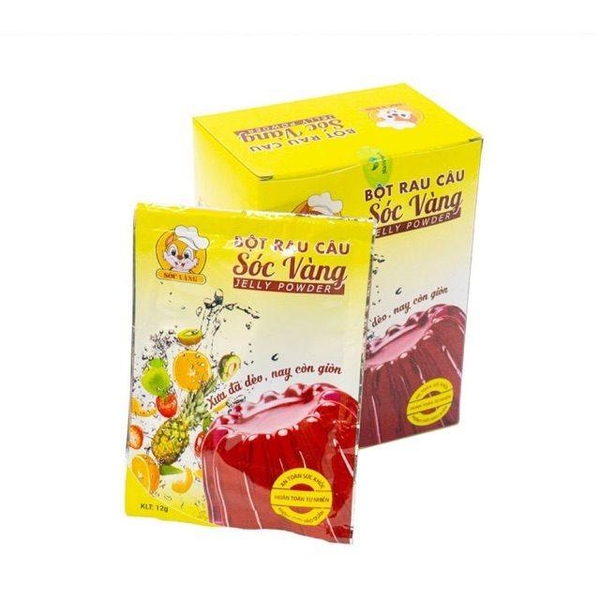 Bột Rau Câu Jelly DẺO SÓC VÀNG - Gói LẺ 12gr