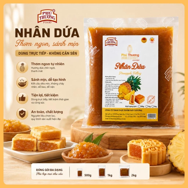 PTFOOD - Nhân Trung Thu KHÓM/DỨA SỢI Đài Loan - Gói 1kg