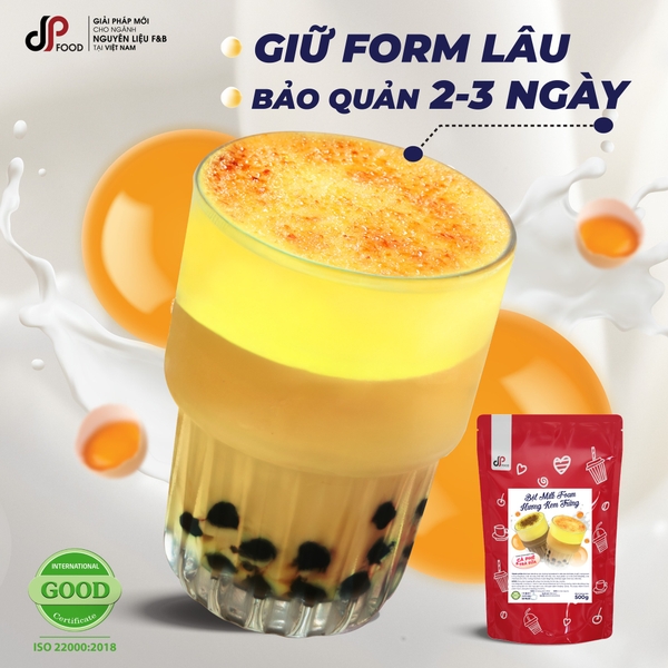 Bột MILK FOAM Vị Kem Trứng DPFOOD - Gói 500gr