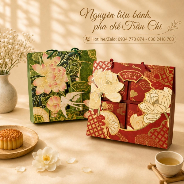 Hộp trung thu 4B (150-250gr) KIM LIÊN Đỏ (ko nắp) 2026 - Lốc 10 bộ (NV26415)
