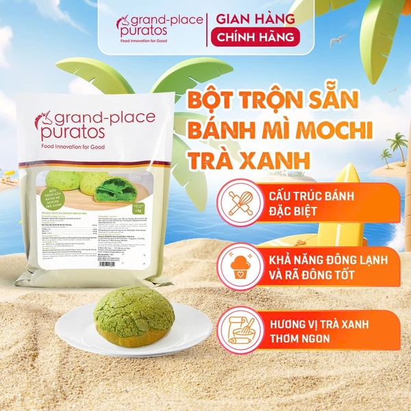 Bột trộn sẵn Bánh Mì MOCHI hương TRÀ XANH Puratos - Gói 1kg (4022002)