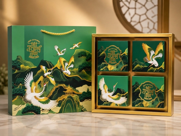 Hộp trung thu 4B (150-250gr) KIM HẠC 2026 - Lốc 10 bộ (DP26411)