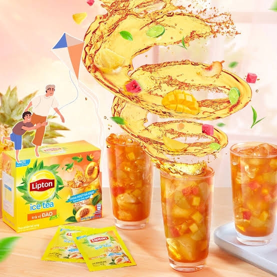Trà LIPTON Hòa Tan Vị ĐÀO - Hộp 192gr (16 gói x 12gr)