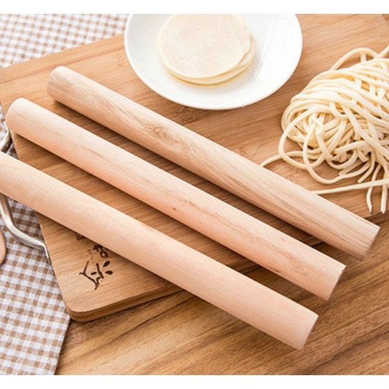 CGT283 - Cây lăn cán bột gỗ TRÒN TRƠN - Size 28x3cm