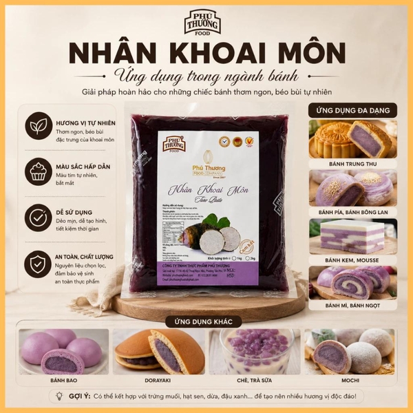 PTFOOD - Nhân Trung Thu KHOAI MÔN - Gói 1kg