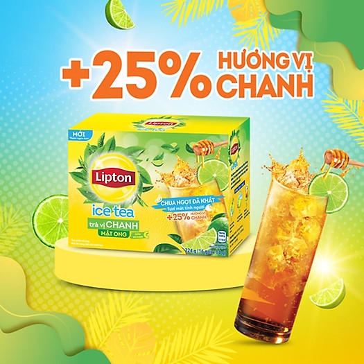 Trà LIPTON Hòa Tan Vị CHANH - Hộp 192gr (16 gói x 12gr)