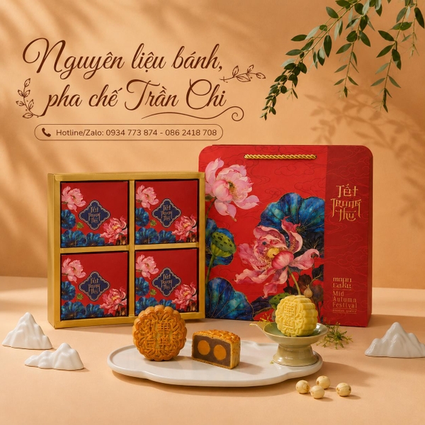 Hộp trung thu 4B (150-250gr) LIÊN HOA (ko nắp) 2026 - Lốc 10 bộ (DP26414)