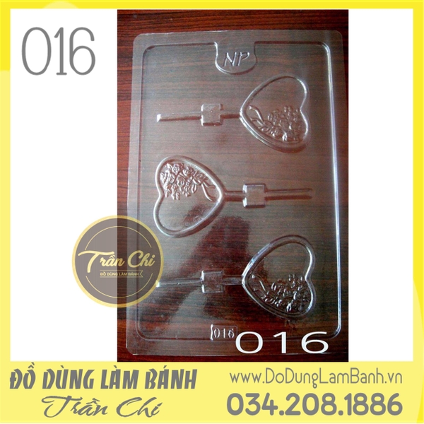 Khuôn nhựa Chocolate NP - 016 (Cây tim hoa hồng 1 phía)