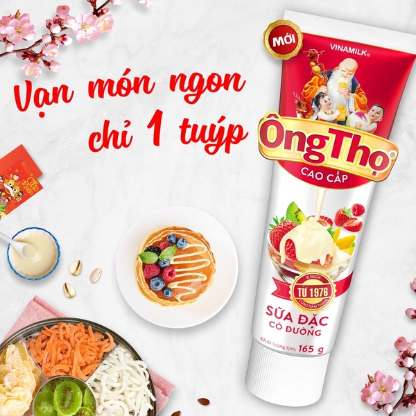 Sữa đặc có đường Ông Thọ nhãn Đỏ Vinamilk - Tuýp 165gr