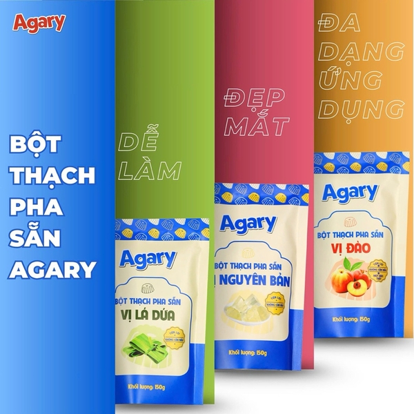 Bột Thạch Pha Sẵn AGARY vị NGUYÊN BẢN - Gói 150gr